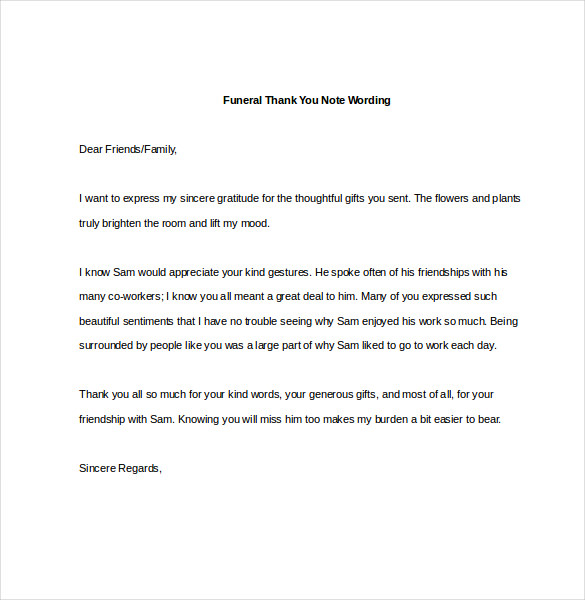 8+ Funeral Thank You Notes Free Sample, Example, Format Download