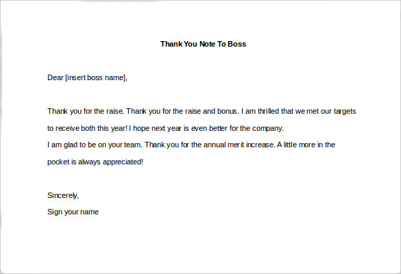 10 Thank You Notes To Boss PDF DOC