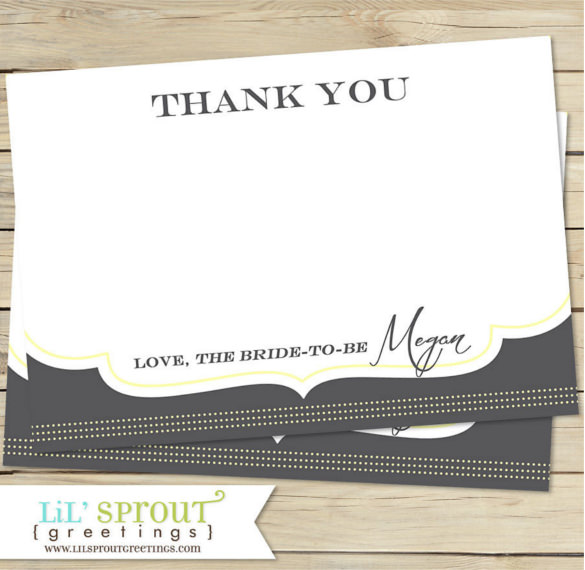 8+ Bridal Shower Thank You Notes Free Sample, Example, Format Download