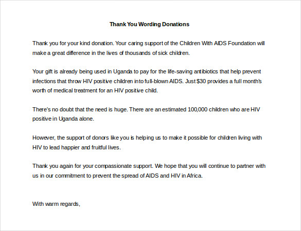 thank you wording donations