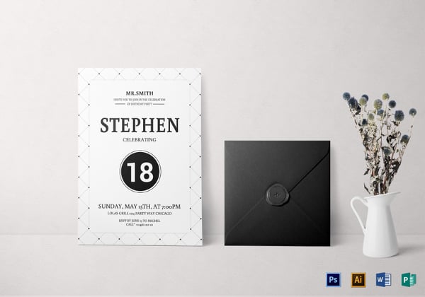 th birthday party invitation template