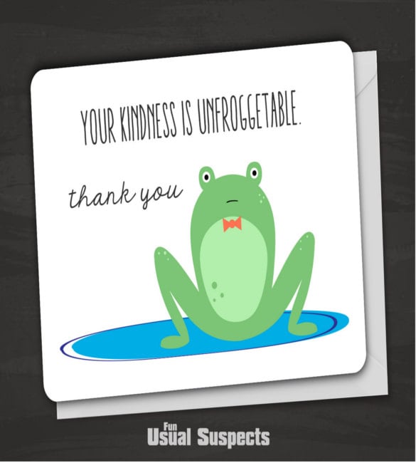 funny frog thankyou note