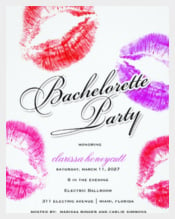 Bachelorette Party Colorful Kisses Invitation Card