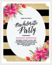 Floral Glam Bachelorette Party Invitation