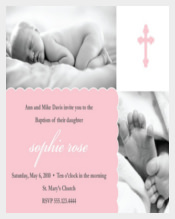 Tender Pink Baptism Invitation