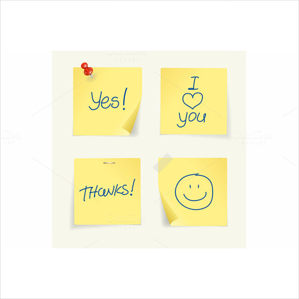 sticky note template eps format download