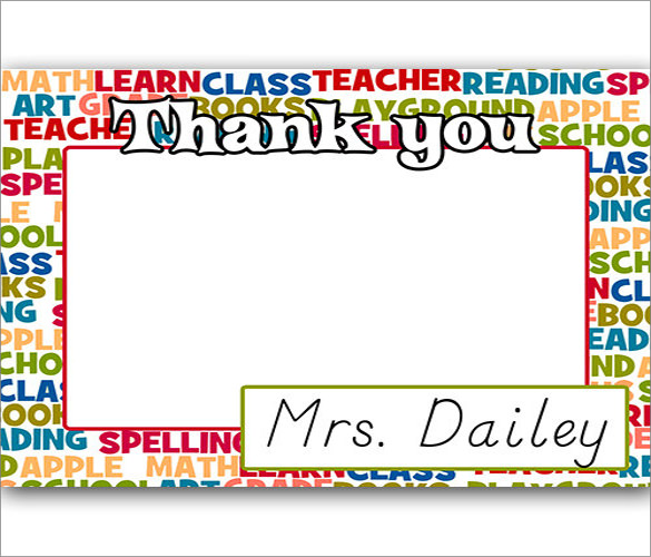 Template Free Printable Thank You Cards For Teachers 099abel