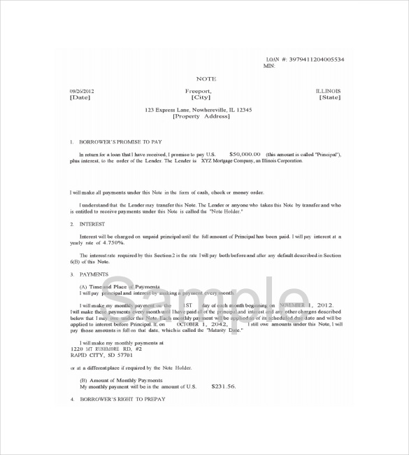 8+ Mortgage Note Templates Free Sample, Example, Format Download!
