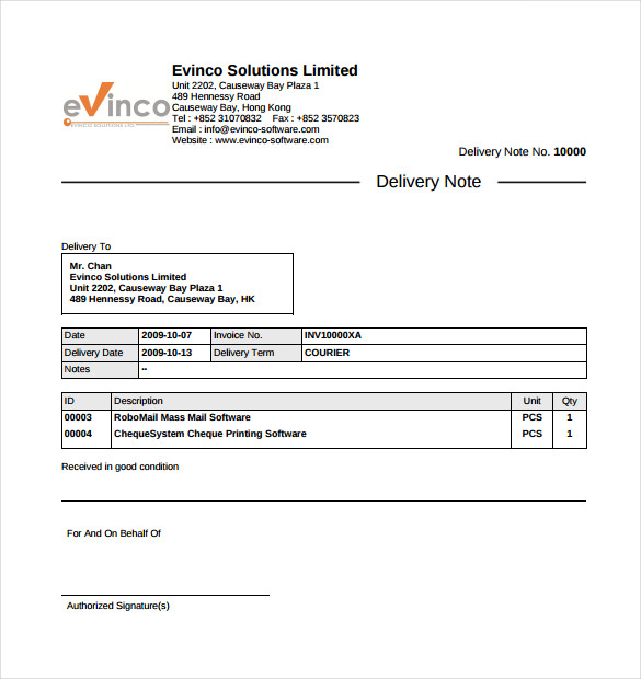 Delivery Order Delivery Order Format In Word