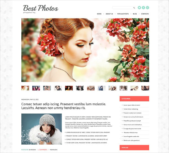 photo album photography wordpress blog theme