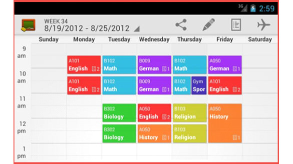 excel weekly schedule