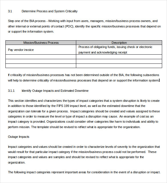 Business Impact Analysis Template - 12+ Word, PDF Format Download!