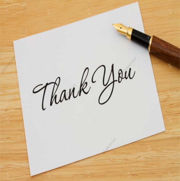 thankyou note card sample template download