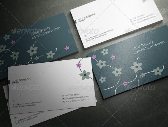 photoshop format minimalist floral business note card download
