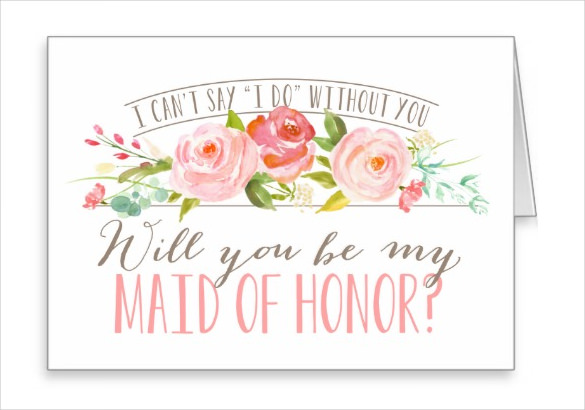 example of bridesmaid stationery note card template