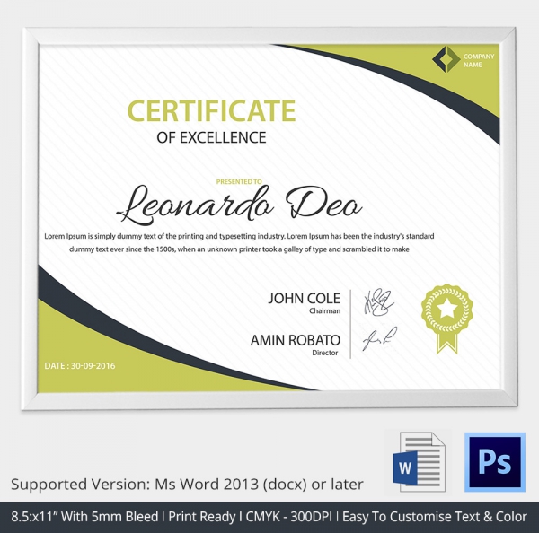 Word Certificate Template - 31+ Free Download Samples 