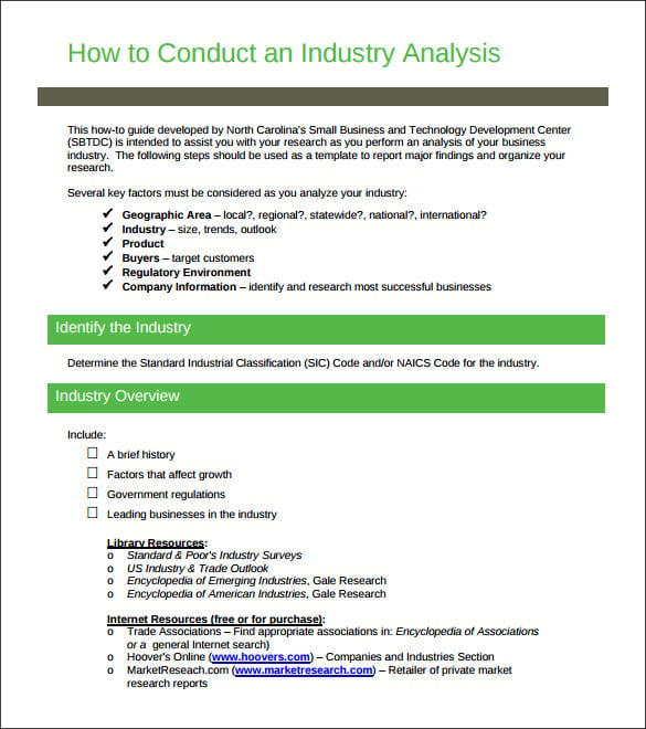 how to conduct an industry analysis guidelines