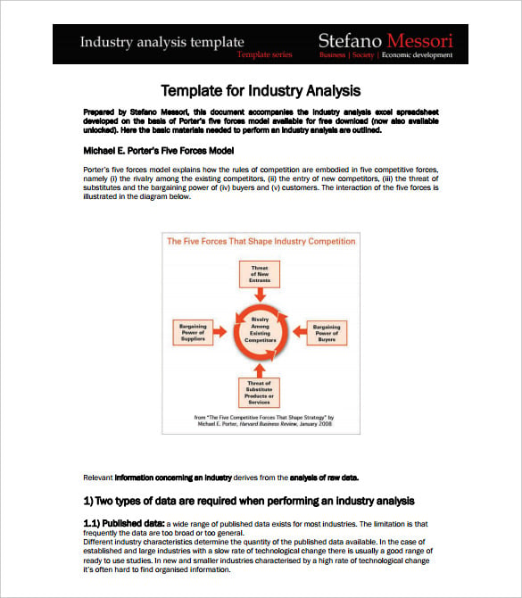 template for industry analysis pdf format download