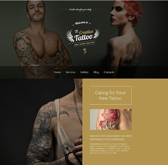 creative tattoo salon wordpress theme