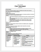 Class Newspaper Example PDF Template Free