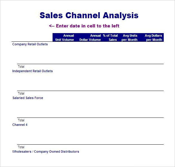 free download sales channel analysis template