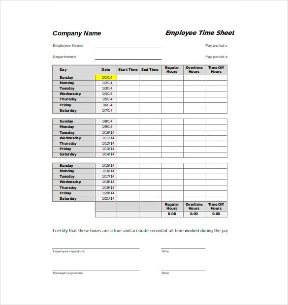 employee time sheet excel format free download
