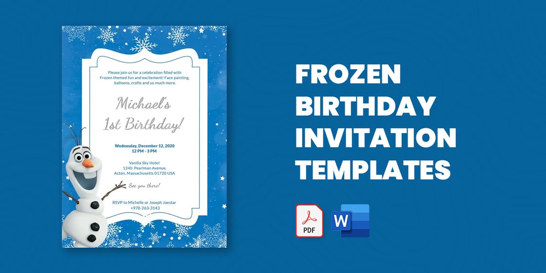 frozen birthday invitation templates – psd ai vector eps
