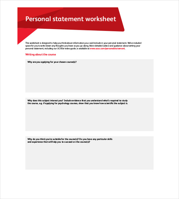 personal statement template online