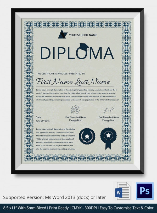 Best Diploma Certificate Template