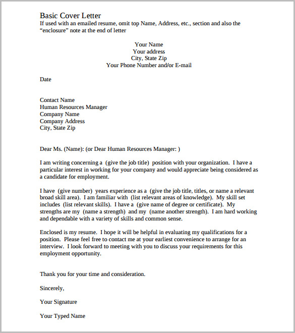 Cover Letter Pdf Blank
