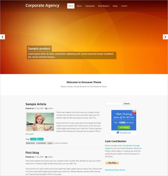 free corporate agency drupal template