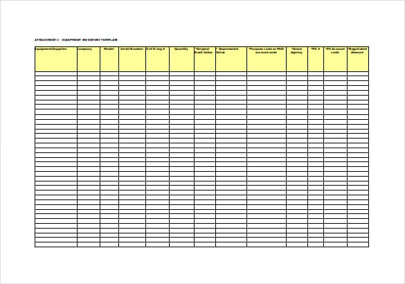 equipment inventory template excel free download