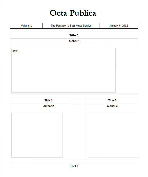 Newspaper Article Template Free Printable