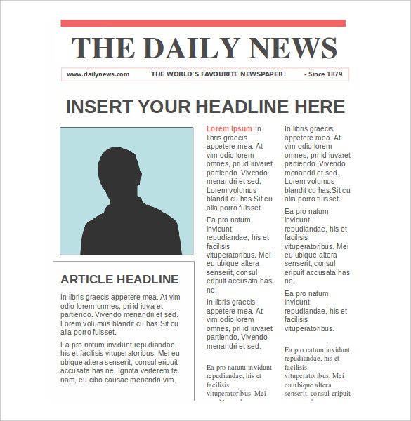 Editable Free News Paper Template PPT Format