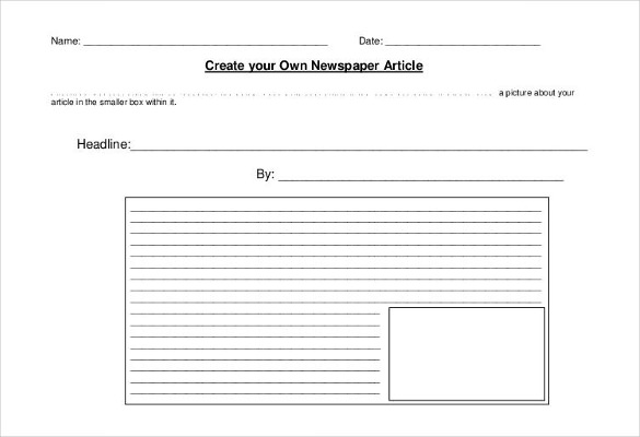 printable blank newspaper article template download