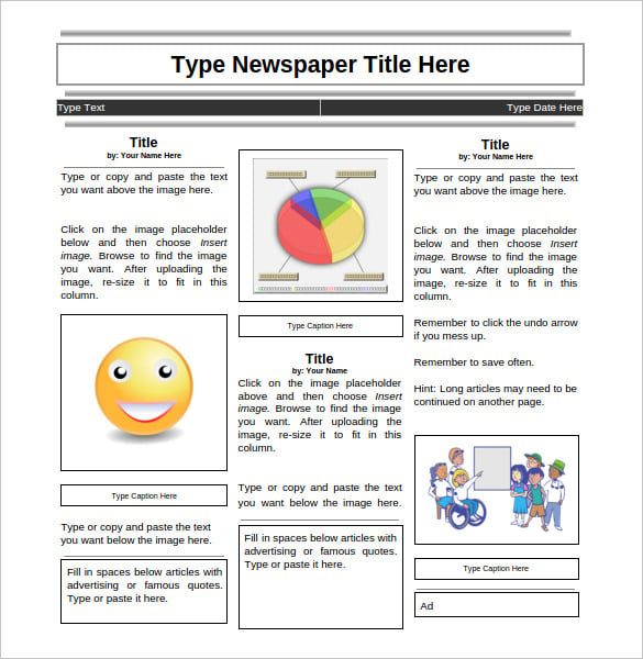 types of articles in newspaper