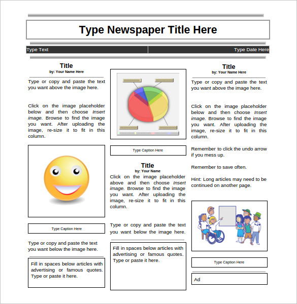 Elementary Student Newspaper Template Google Doc Download