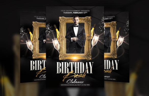 psd birthday bash flyer template download