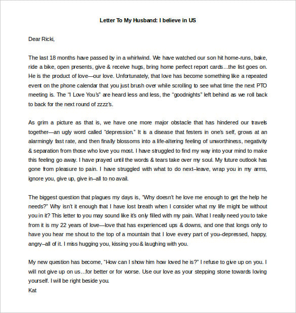 letter to my husband i believe in us