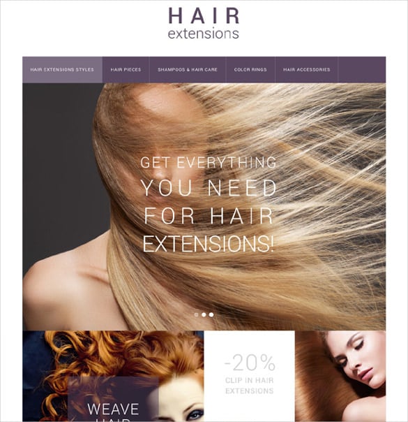 hair extensions salon prestashop theme