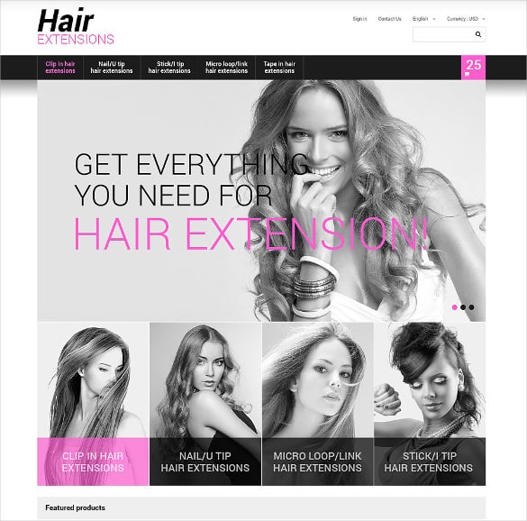 long hair extension salon prestashop theme