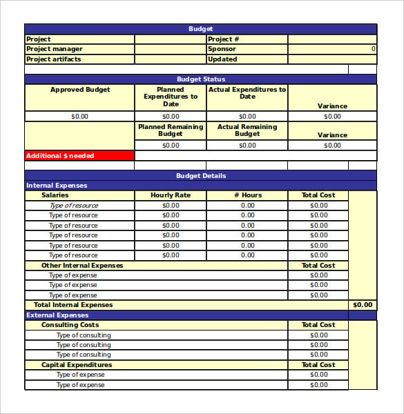 excel spreadsheet template for project management format
