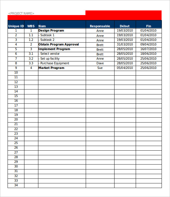 google spreadsheet project management template