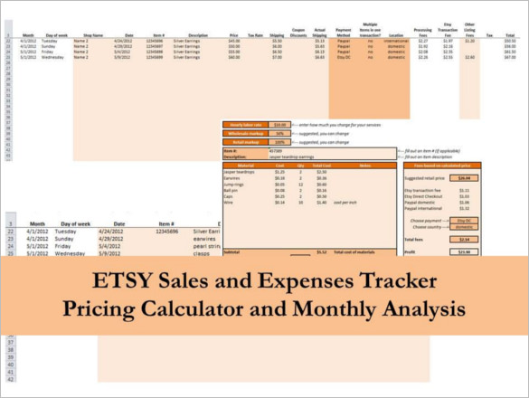 sales tracking excel spreadsheet instant download