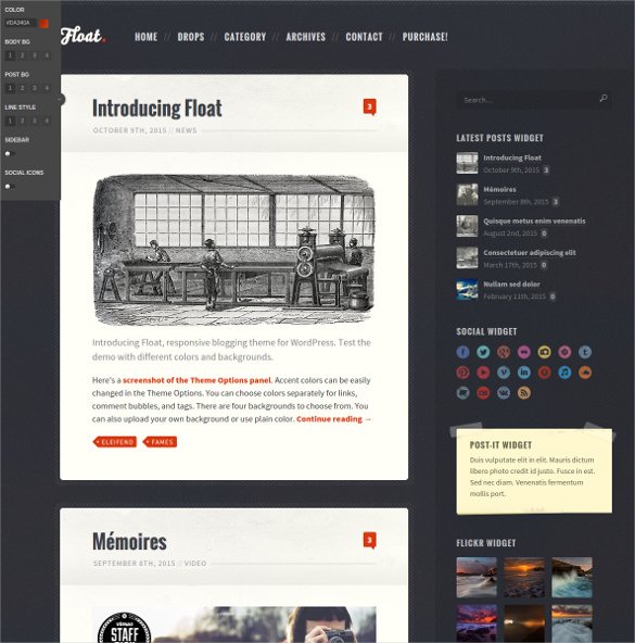 float responsive blog theme