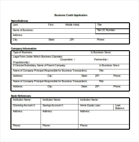 business credit application doc