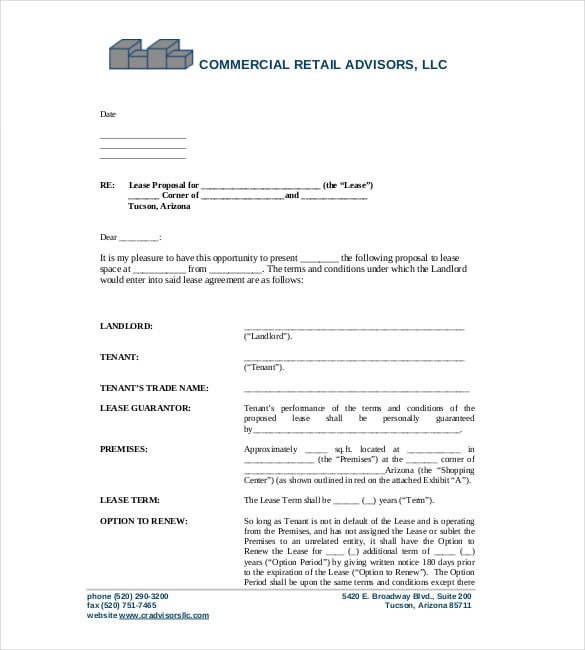 lease proposal form pdf