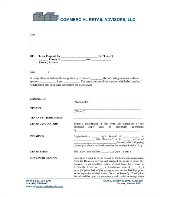 Business Lease Proposal Template