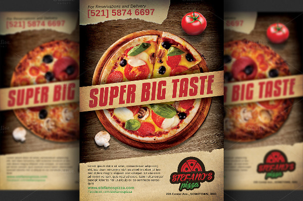 pizza flyer for restaurant advertising