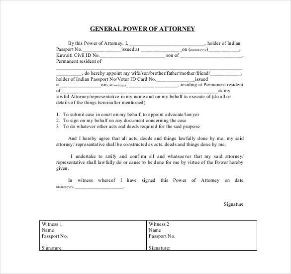 Free Power of Attorney Form to Download